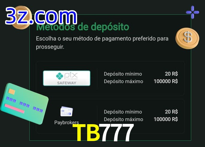 O cassino TB777 oferece uma grande variedade de métodos de pagamento